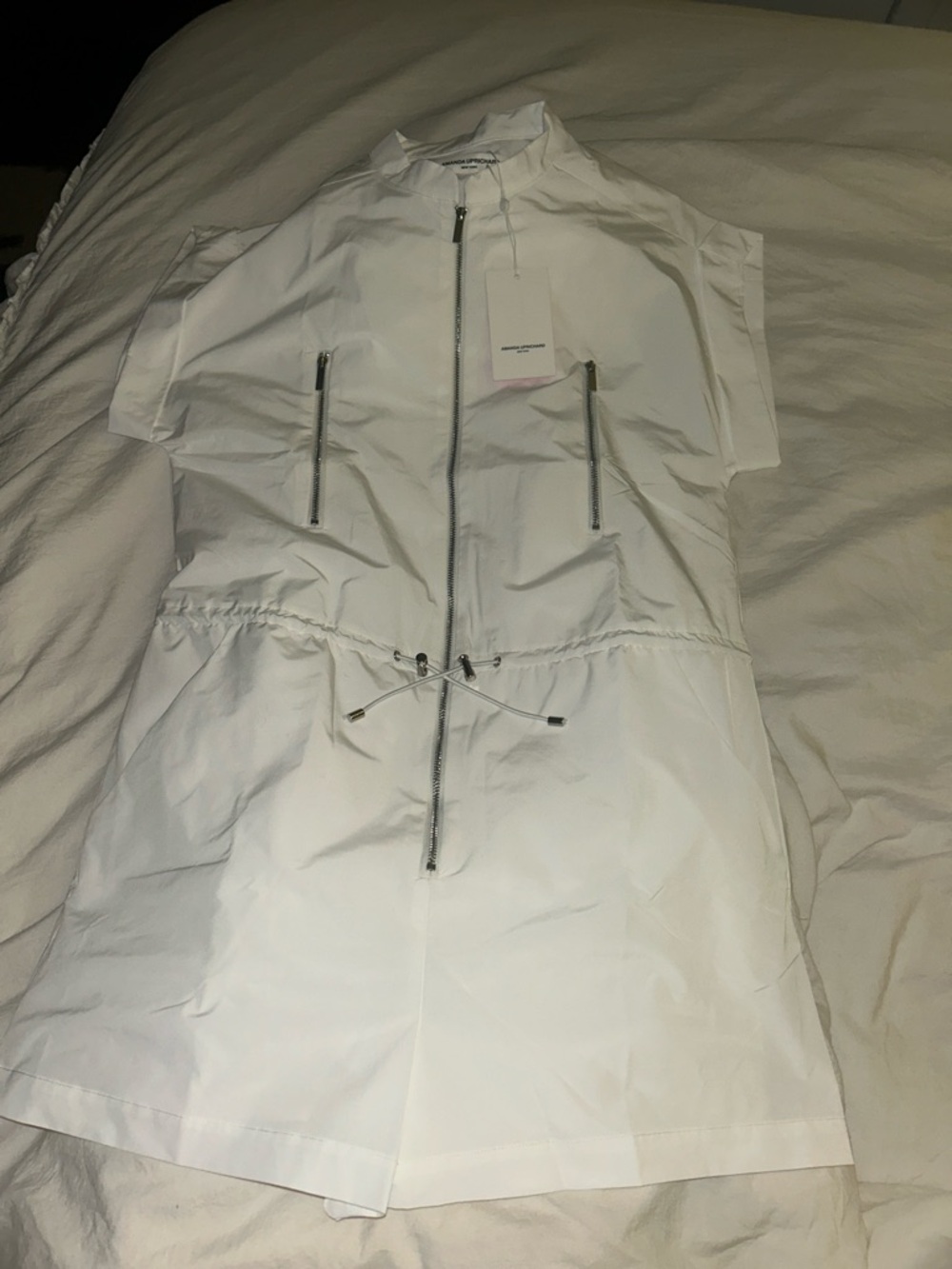 NWT *WHITE* AMANDA UPRICHARD NEVILLE ROMPER ZIPPER UTILITY SHORT-SLEEVE JUMPER - Picture 6 of 6